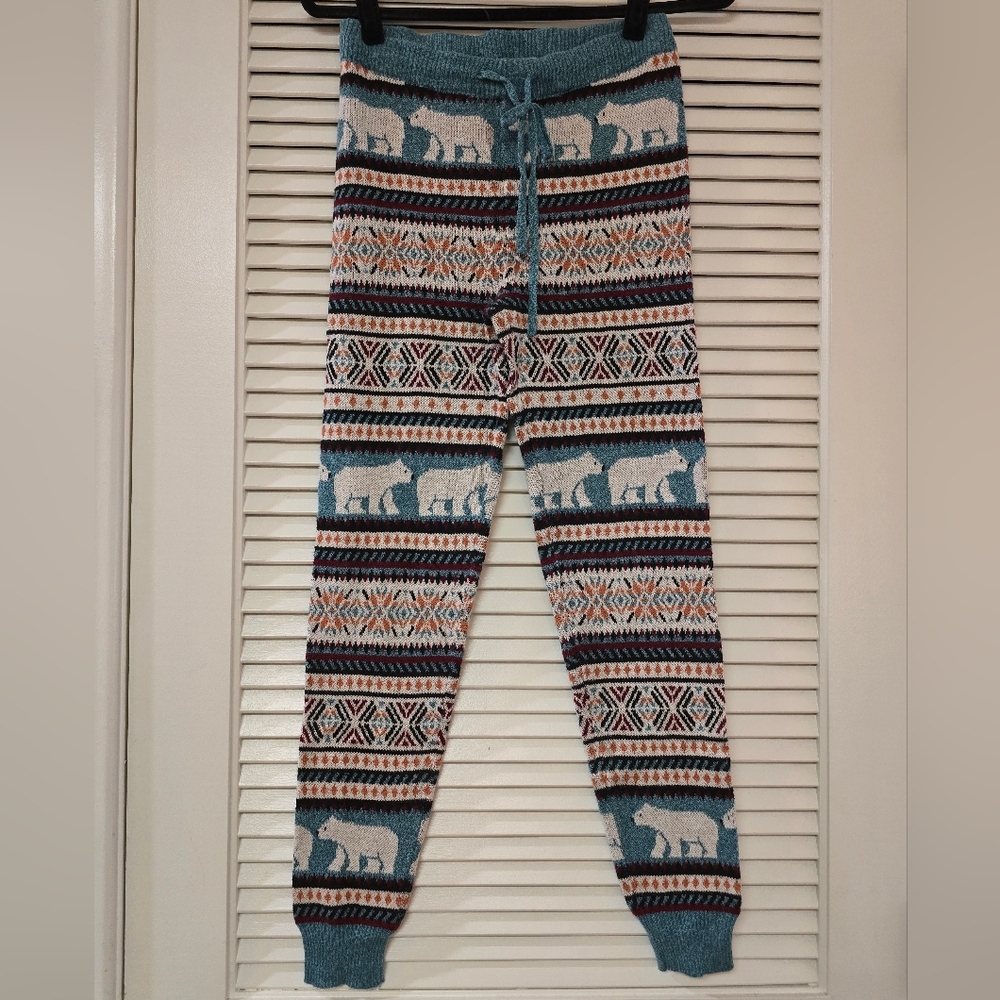 American Eagle - Polar Bear Winter Cozy Knit Loungwear Pants With Drawstring